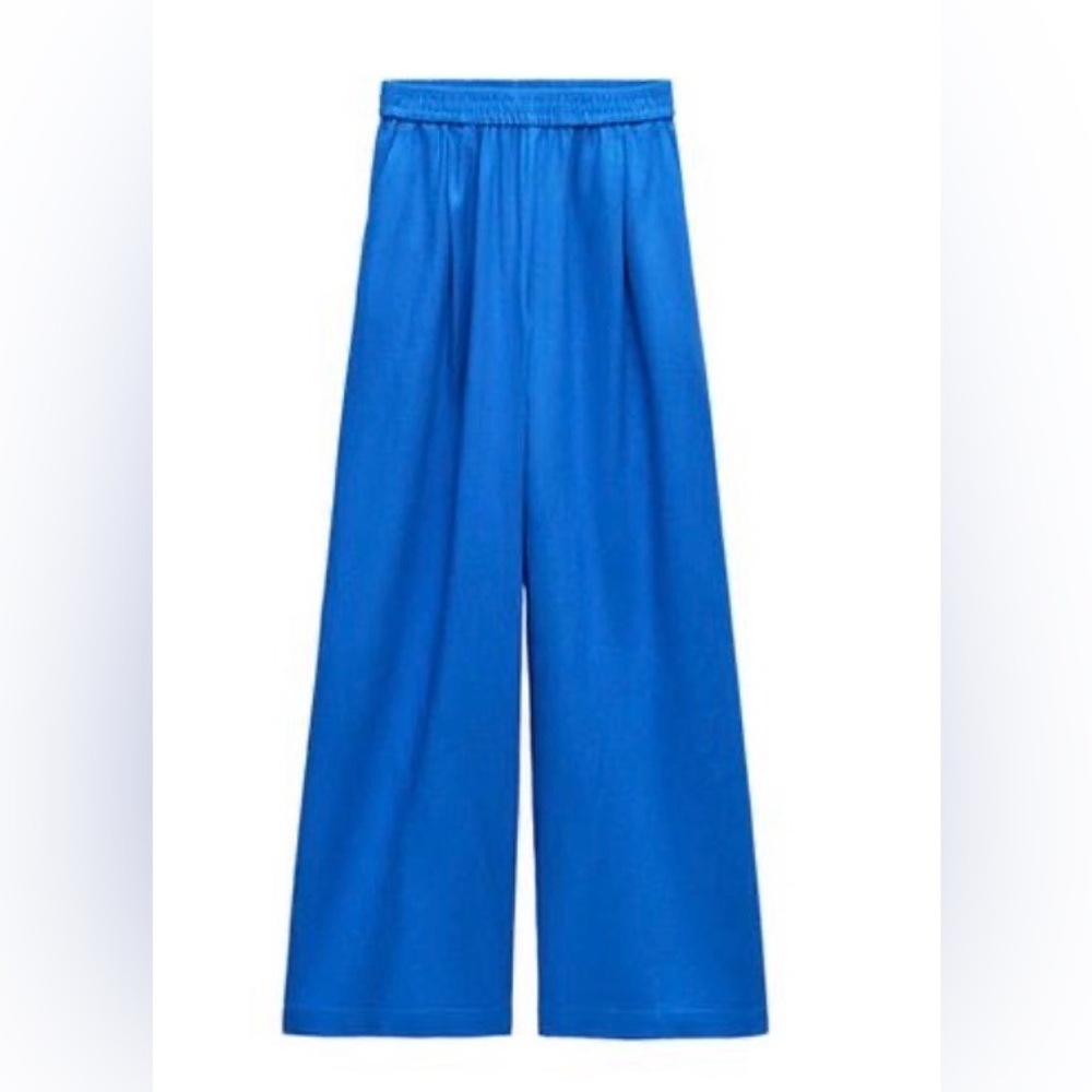 New with Tag Zara Electric Blue Flowing Trousers